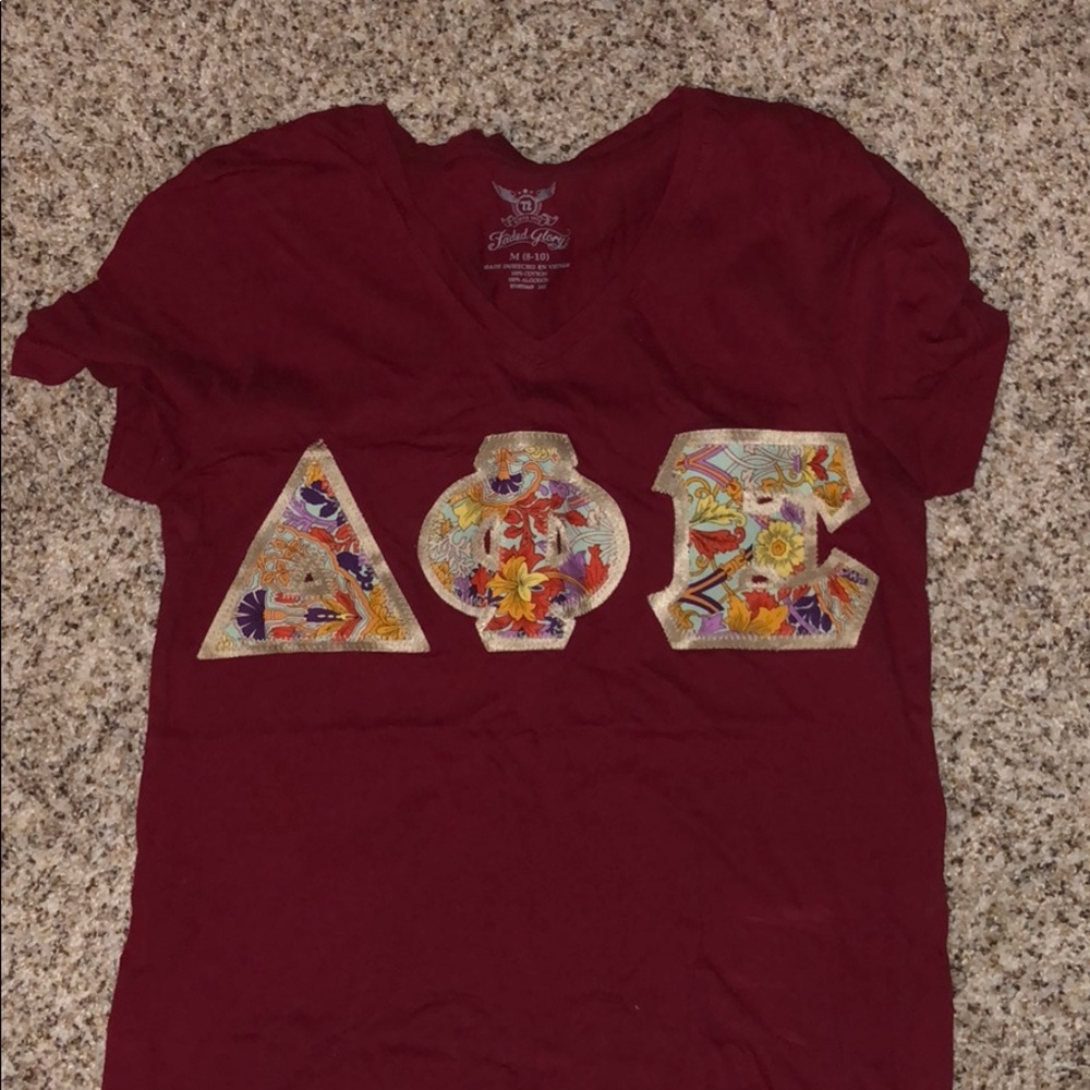 DPHIE sewn on letters shirt - Delta Phi Epsilon